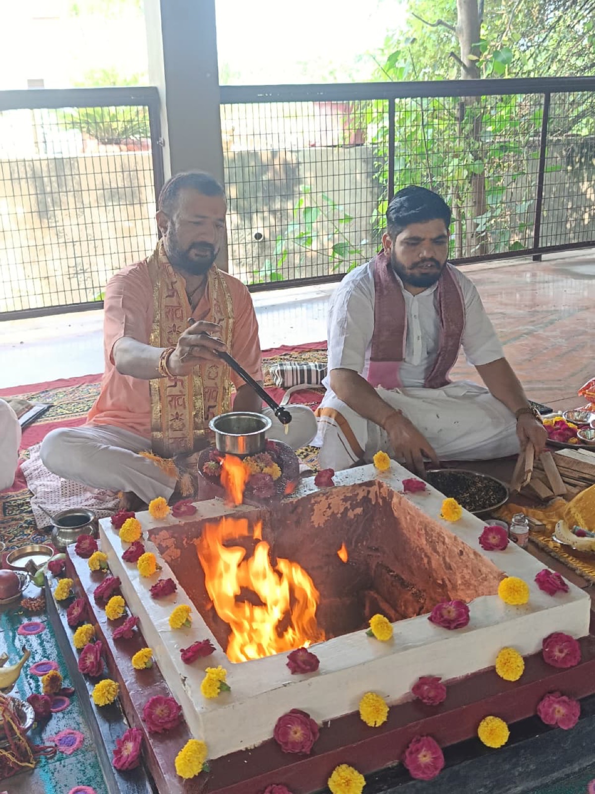 The fire rising from the kund